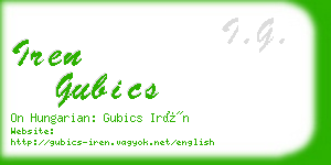 iren gubics business card